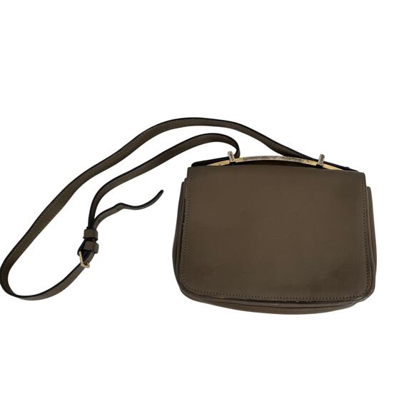 Marni Sculpture Leather Flap Olive Taupe Shoulder Bag - Picture 7 of 16